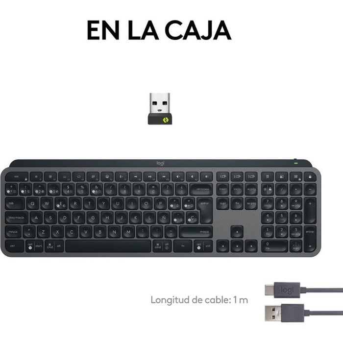 Logitech MX Keys S Teclado Inalámbrico Bluetooth QWERTY Español Grafito